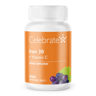 Iron 30 mg + Vitamin C, Chewable Tablets, Grape