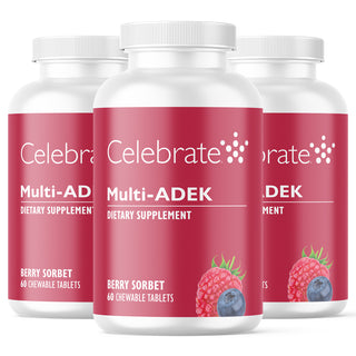 Multi-ADEK Vitamine zonder IJzer, Kauwtablet, Berry Sorbet