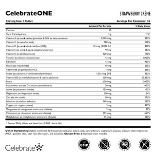 CelebrateONE Once Daily Bariatric Multivitamin içermeyen Demir, Çiğnenebilir