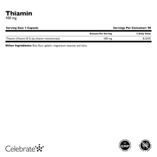 Thiamine Vitamine B1, 100 mg, Capsules