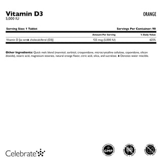 Vitamin D3 125mcg (5.000 IU), Hızlı Eriyik, Orange