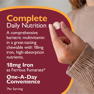 CelebrateONE 18 eenmaal daags Bariatrisch Multivitamine met IJzer, Kauwtablet
