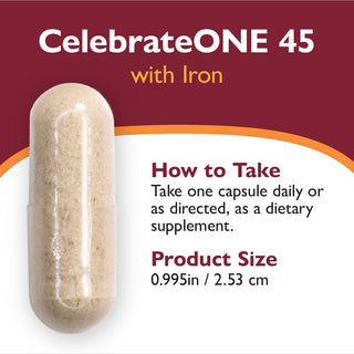 CelebrateONE 45 Eénmaal daags Bariatrisch Multivitamine met IJzer, Capsules