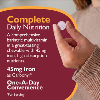 CelebrateONE 45 eenmaal daags Bariatrisch Multivitamine met IJzer, Kauwtablet