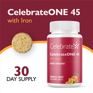 CelebrateONE 45 eenmaal daags Bariatrisch Multivitamine met IJzer, Kauwtablet
