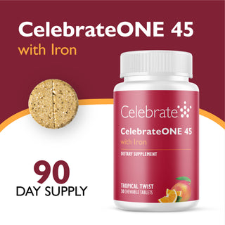 CelebrateONE 45 eenmaal daags Bariatrisch Multivitamine met IJzer, Kauwtablet