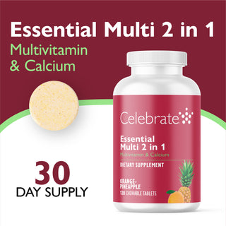 Essential Multi 2 in 1 Multivitamine met Calcium, Kauwtablet