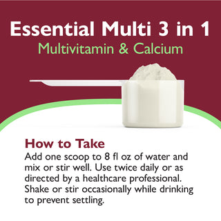 Essential Multi 3 in 1 Multivitamine met Calcium, Drank Mix