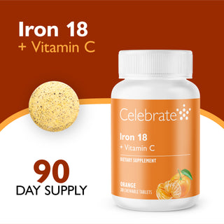 IJzer 18 mg + Vitamine C, Kauwtablet, Orange 