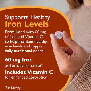 IJzer 60 mg + Vitamine C, Kauwtablet, Berry 
