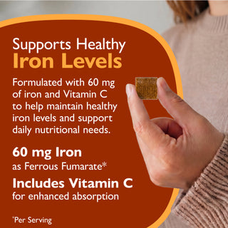 IJzer 60 mg + Vitamine C, Zachte Kauwtabletten, Twisted Citrus 
