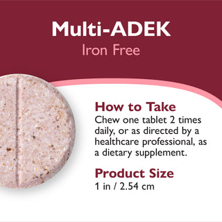 Multi-ADEK Vitamine zonder IJzer, Kauwtablet, Berry Sorbet