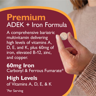 Multi-ADEK Vitamine met 60mg IJzer, Kauwtablet, Grape 