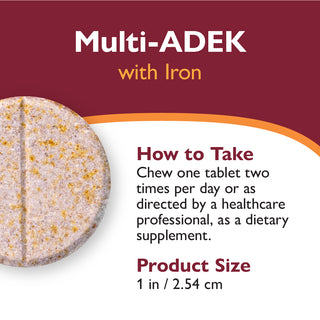 Multi-ADEK Vitamine met 60mg IJzer, Kauwtablet, Grape 