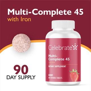 Multi-Complete 45 Bariatrisch Multivitamine met IJzer, Kauwtablet 