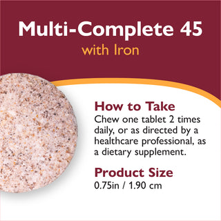 Multi-Complete 45 Bariatrisch Multivitamine met IJzer, Kauwtablet 