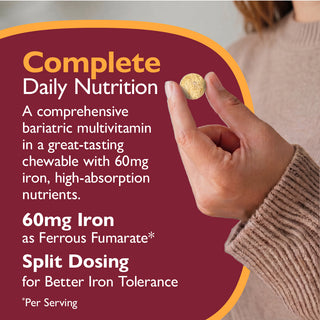 Multi-Complete 60 Bariatrisch Multivitamine met IJzer, Kauwtablet, Tropical 
