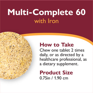 Multi-Complete 60 Bariatrisch Multivitamine met IJzer, Kauwtablet, Tropical 