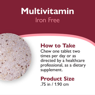 Bariatrische multivitamine zonder ijzer, Kauwtablet