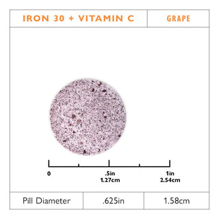 Iron 30 mg + Vitamin C Chewable Tablets, Grape